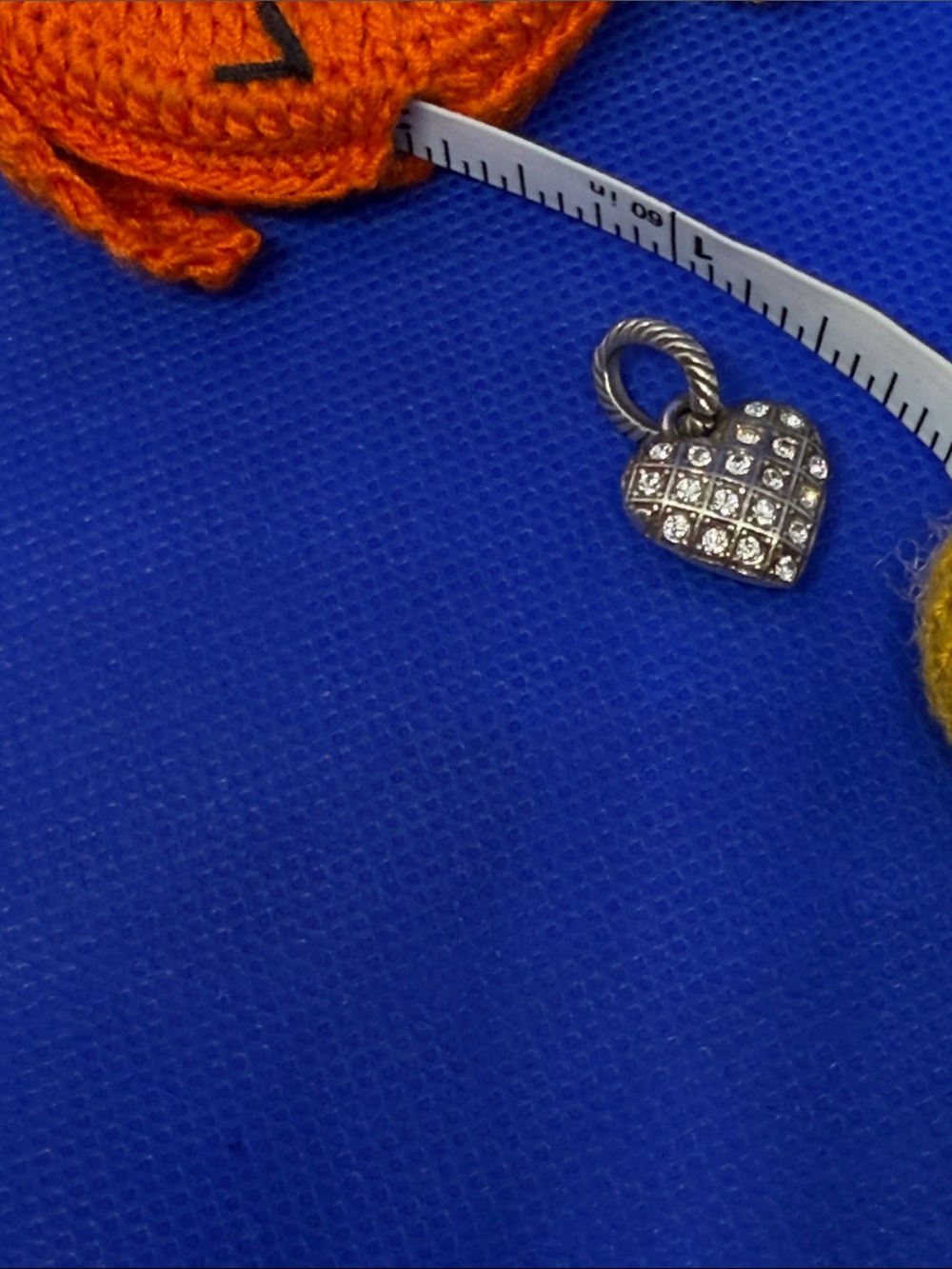 Brighton Silver Heart Charm with Crystal Grid Accents